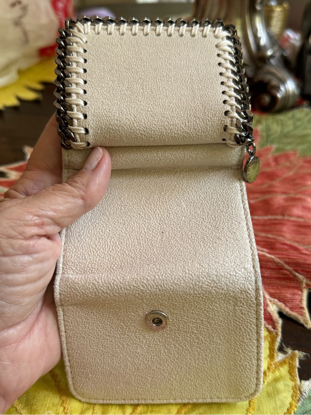 Stella McCartney Cream Woven-Edge Chain Small Wallet NWOT - Picture 12 of 13